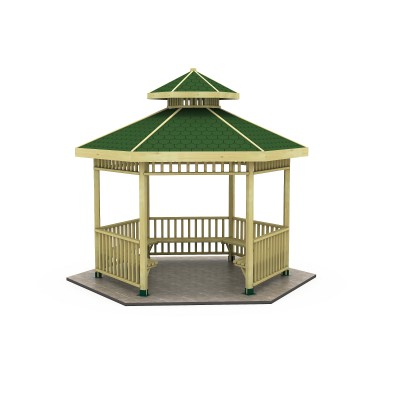 04 K Wooden Hexagonal Gazebo